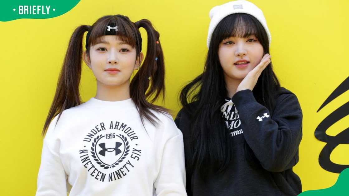 Rei and Liz (L-R) during the 2022 photocall for the Under Armour Curry Brand Day open event in South Korea Rei and Liz (L-R) during the 2022 photocall for the Under Armour Curry Brand Day open event in South Korea