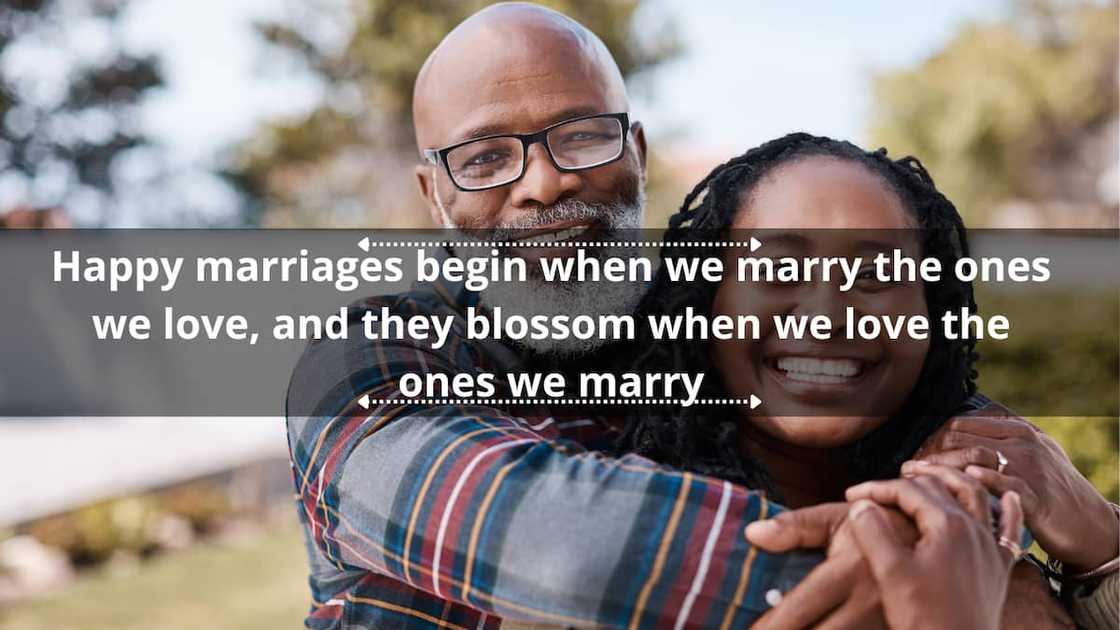 Marriages blossom when we love the ones we marry