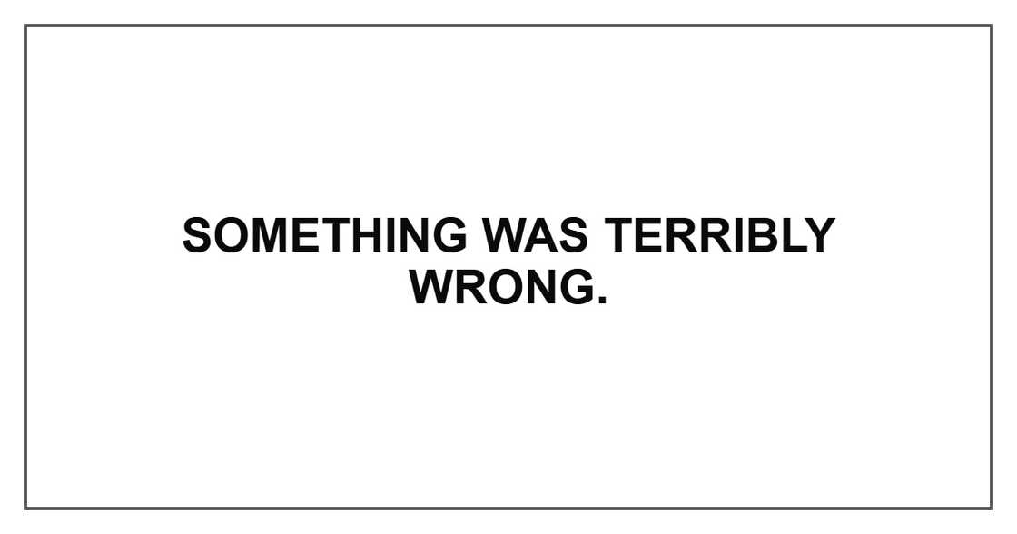 Something was terribly wrong. Something was terribly wrong.