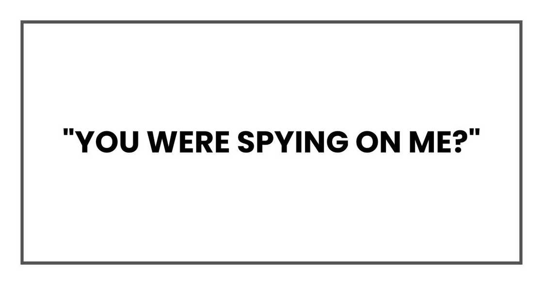 "You were spying on me?" "You were spying on me?"