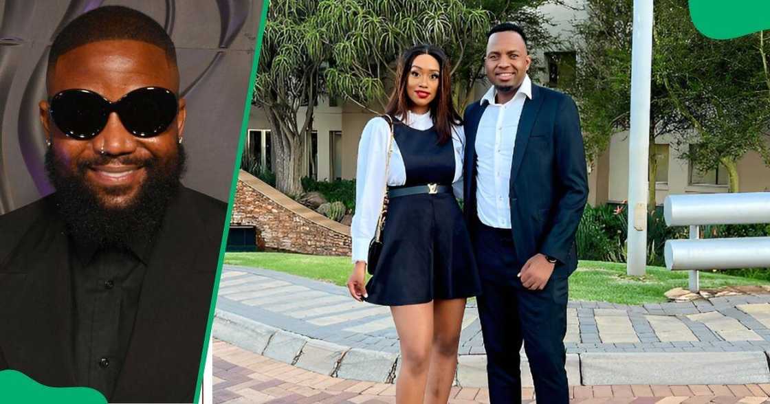 Cassper Nyovest hyped up Itumeleng Khune's marriage with Sphelele Makhunga. Cassper Nyovest hyped up Itumeleng Khune's marriage with Sphelele Makhunga.