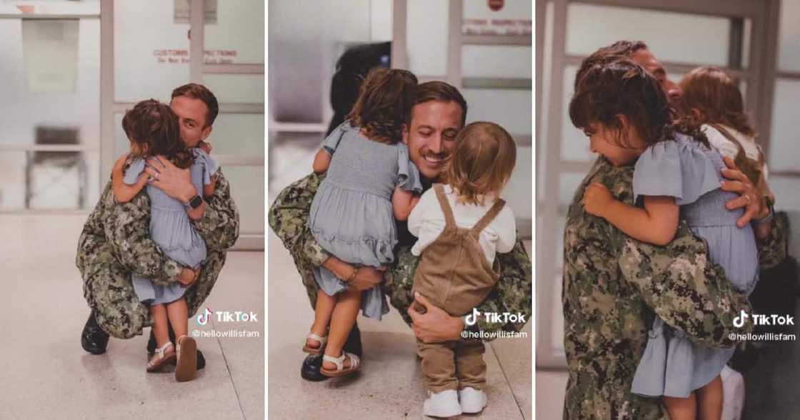 A clip of a dad embracing his kids made peeps worldwide feel happy. A clip of a dad embracing his kids made peeps worldwide feel happy.