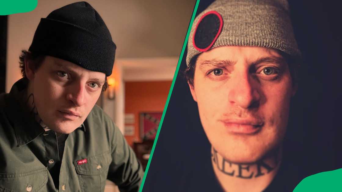 Ryan Upchurch poses in green and black outfits