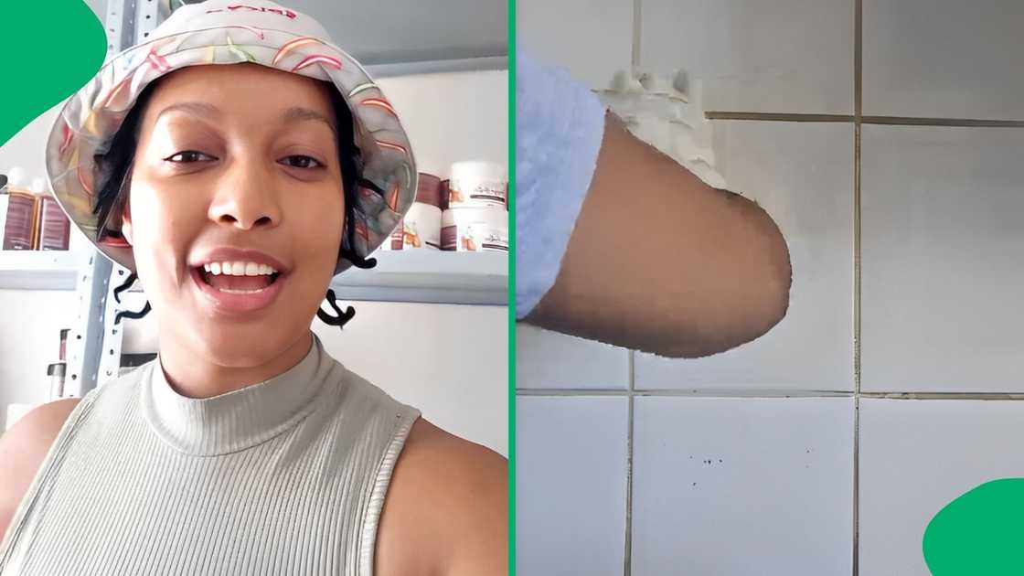 TikTok users were impressed after seeing how clean the woman's tiles were after she used sugar soap on them TikTok users were impressed after seeing how clean the woman's tiles were after she used sugar soap on them