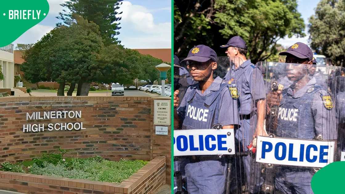 Police had to disperse angry crowds outside Milnerton High School