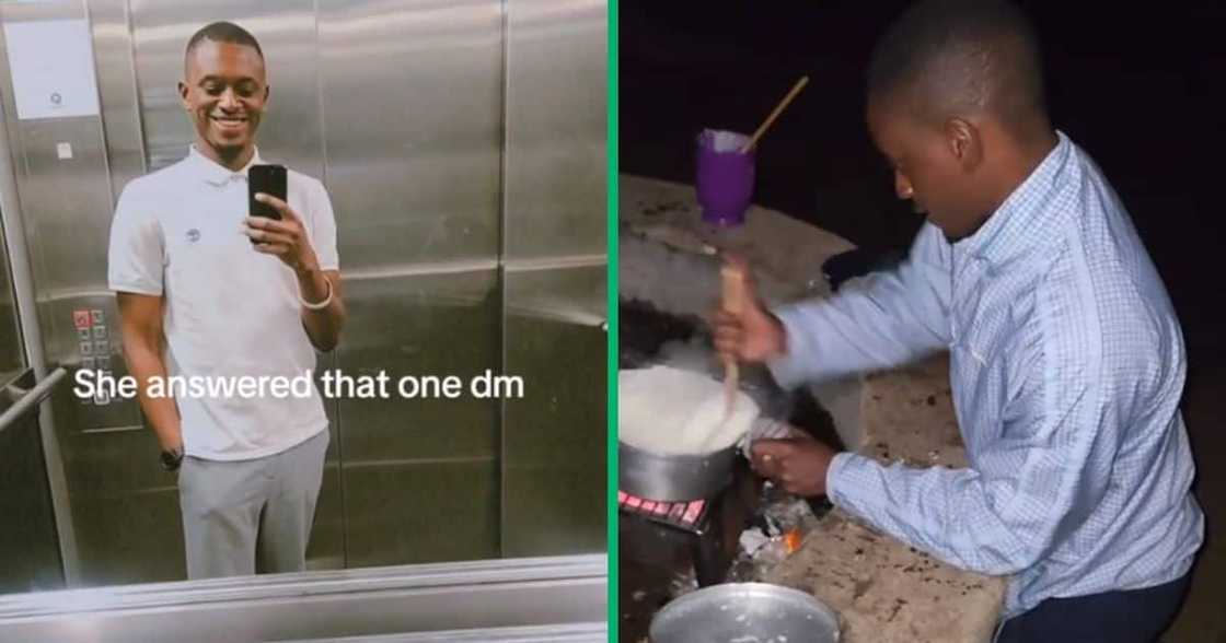 Man cooking pap Man cooking pap