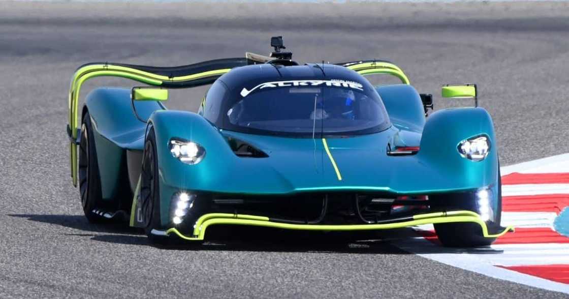 Aston Martin show off Valkyrie its V12 engine at Bahrain GP circuit