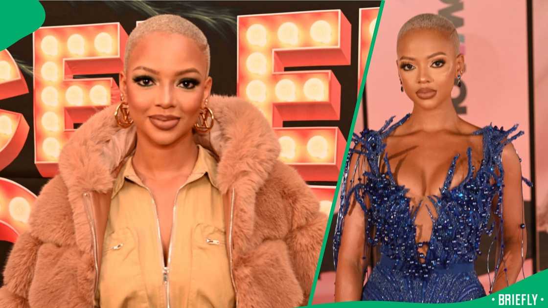 Mihlali Ndamase on the red carpet. Mihlali Ndamase on the red carpet.