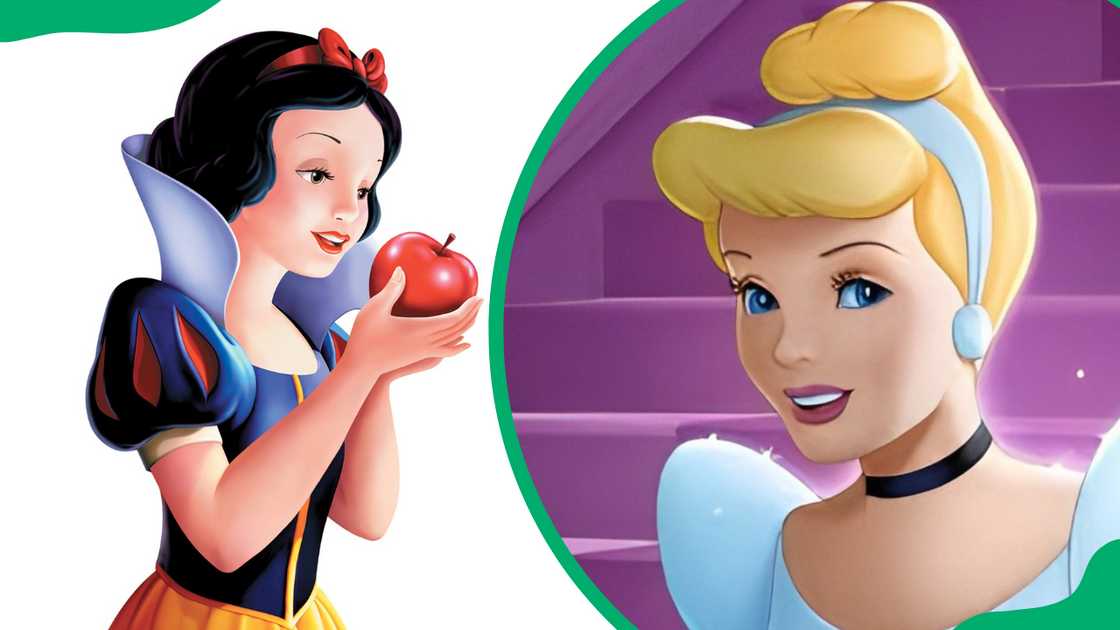 Snow White (L) and Rapunzel (R). Snow White (L) and Rapunzel (R).