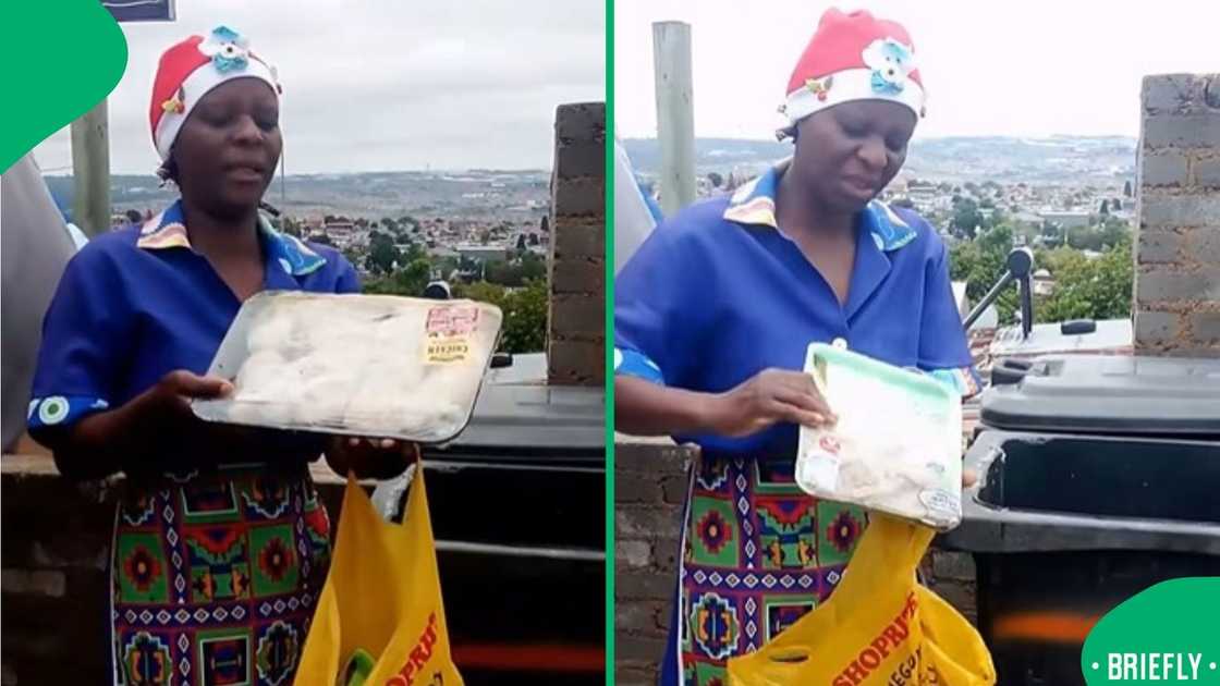 The visual on the right captured the moment she was throwing meat in the rubbish bin The visual on the right captured the moment she was throwing meat in the rubbish bin