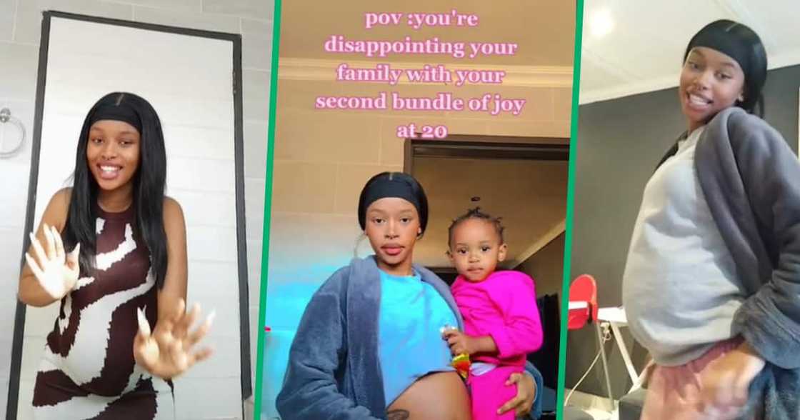 Young mom, TikTok vidoe, baby bump Young mom, TikTok vidoe, baby bump