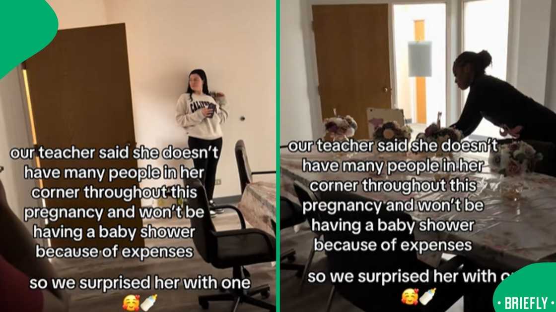 The visual on the right showed students preparing gifts and decor