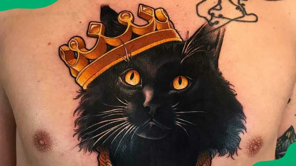 Cat with crown tattoo Cat with crown tattoo