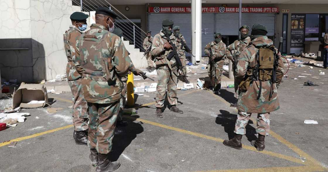 President Cyril Ramaphosa, SANDF, SAPS, South Africa, KwaZulu-Natal, Gauteng