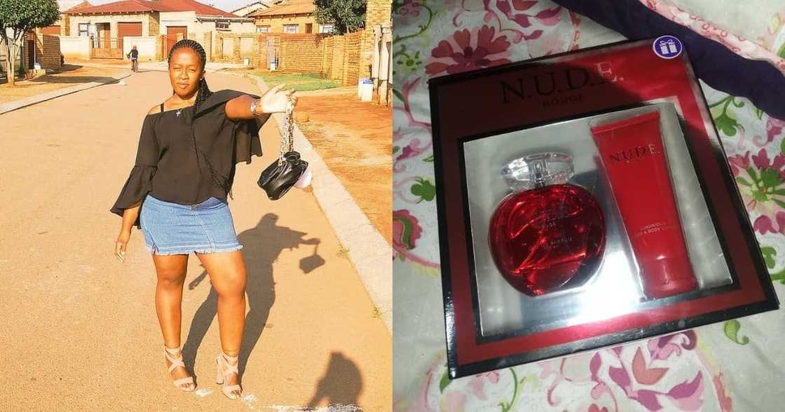 Lady, boyfriend, bae, gift, perfume, body lotion, inspiring, Mzansi reacts