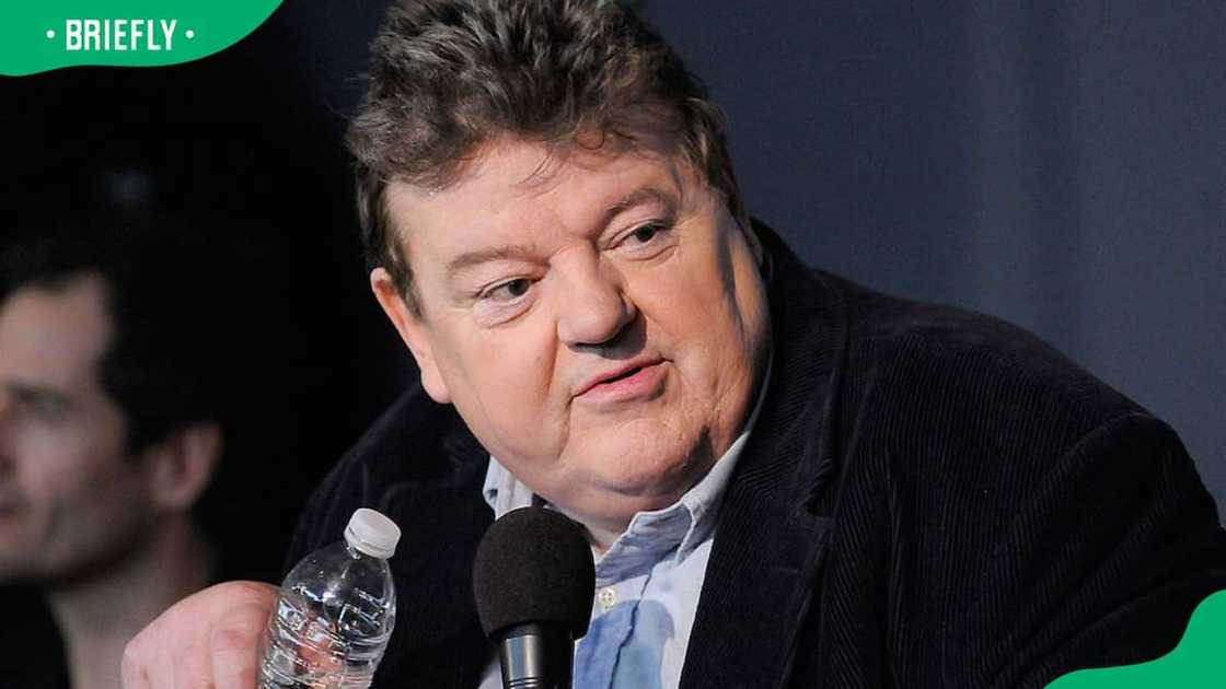 Robbie Coltrane speaking at the Apple Store Soho Robbie Coltrane speaking at the Apple Store Soho