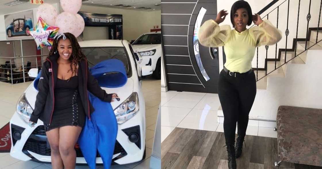 Gauteng, young lady, new car, new vehicle, big purchase, viral image, trending news, Mzansi, reactions Gauteng, young lady, new car, new vehicle, big purchase, viral image, trending news, Mzansi, reactions