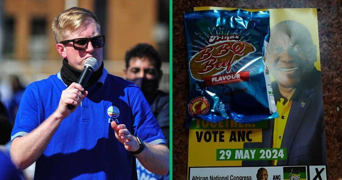 The DA's Dean Macpherson has lashed out at the ANC for handing out beef flavoured snacks in a predominately Tamil and Hindi area The DA's Dean Macpherson has lashed out at the ANC for handing out beef flavoured snacks in a predominately Tamil and Hindi area