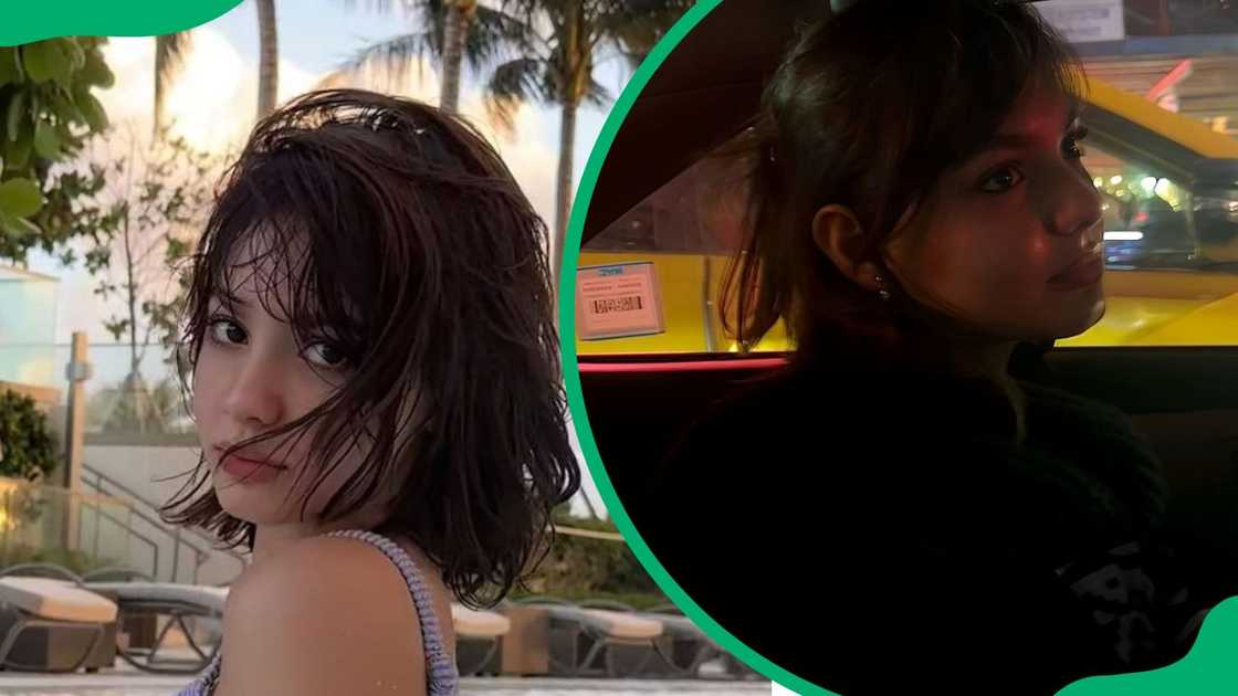 Lorraine at the swimming pool (L). The actress enjoying a night out (R) Lorraine at the swimming pool (L). The actress enjoying a night out (R)
