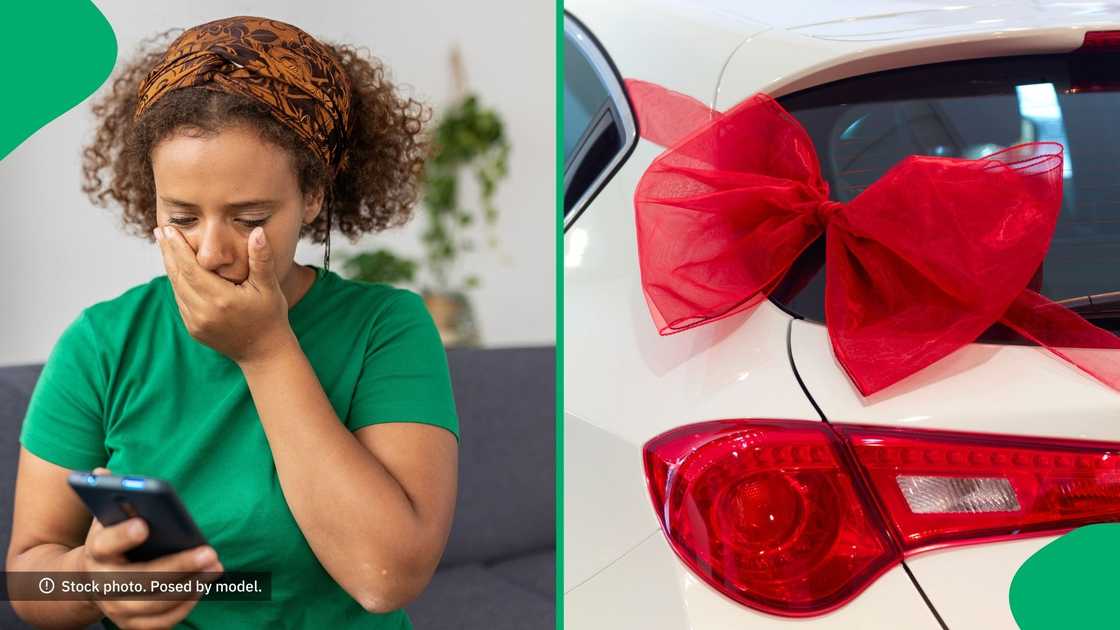 A nervous woman wrecked a vehicle before she left the dealership. A nervous woman wrecked a vehicle before she left the dealership.