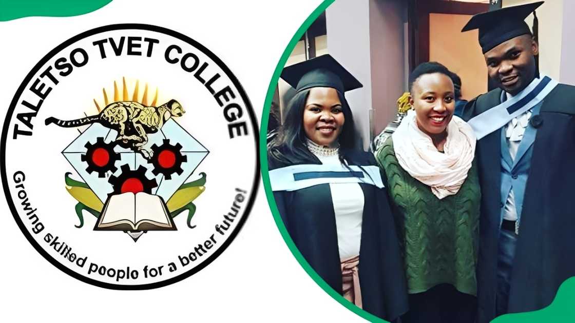 Taletso TVET College logo (L). Taletso TVET College graduates (R). Taletso TVET College logo (L). Taletso TVET College graduates (R).