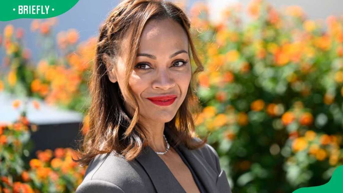 Actress Zoë Saldaña during the Emilia Perez Photocall at the 77th annual Cannes Film Festival in 2024