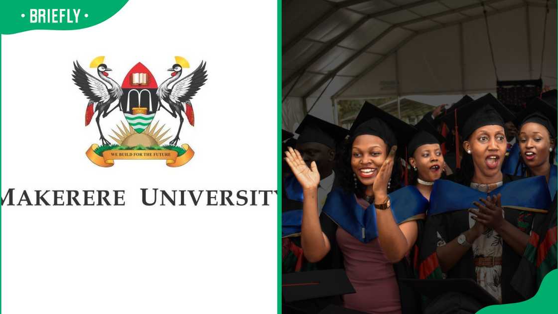 Makerere University official logo and graduates Makerere University official logo and graduates