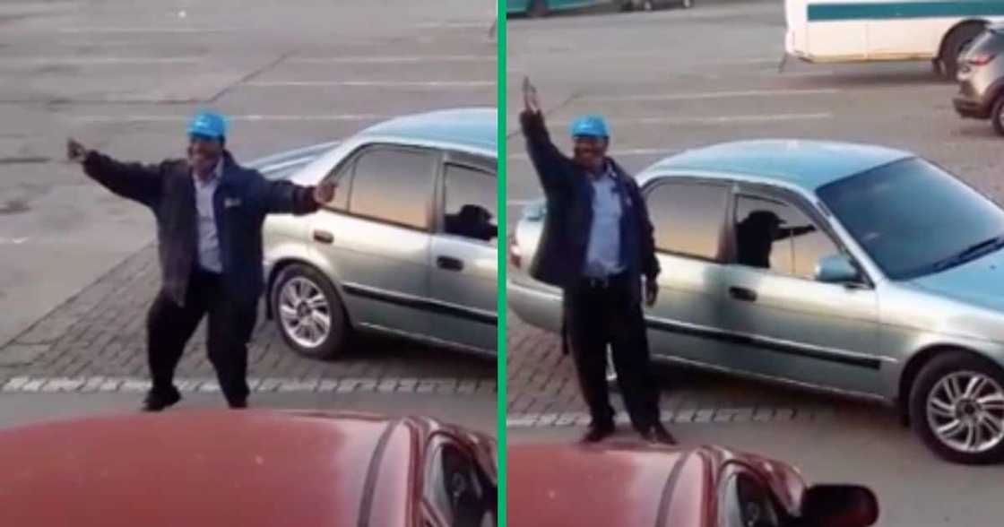 A man bought himself a new car and celebrated with a dance because he was happy A man bought himself a new car and celebrated with a dance because he was happy