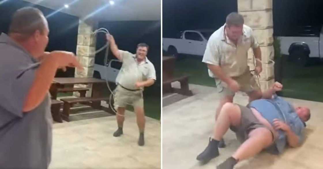 Jovial men, funny video, South African men, prey and predator, hilarious clip, trending news, viral video