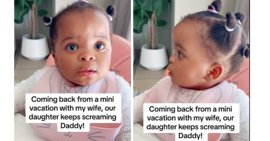 A heartwarming TikTok video of a baby's ecstatic reaction to her daddy's return from vacation