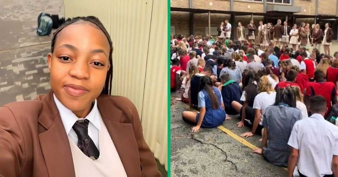 A black girl attending an Afrikaans school. A black girl attending an Afrikaans school.