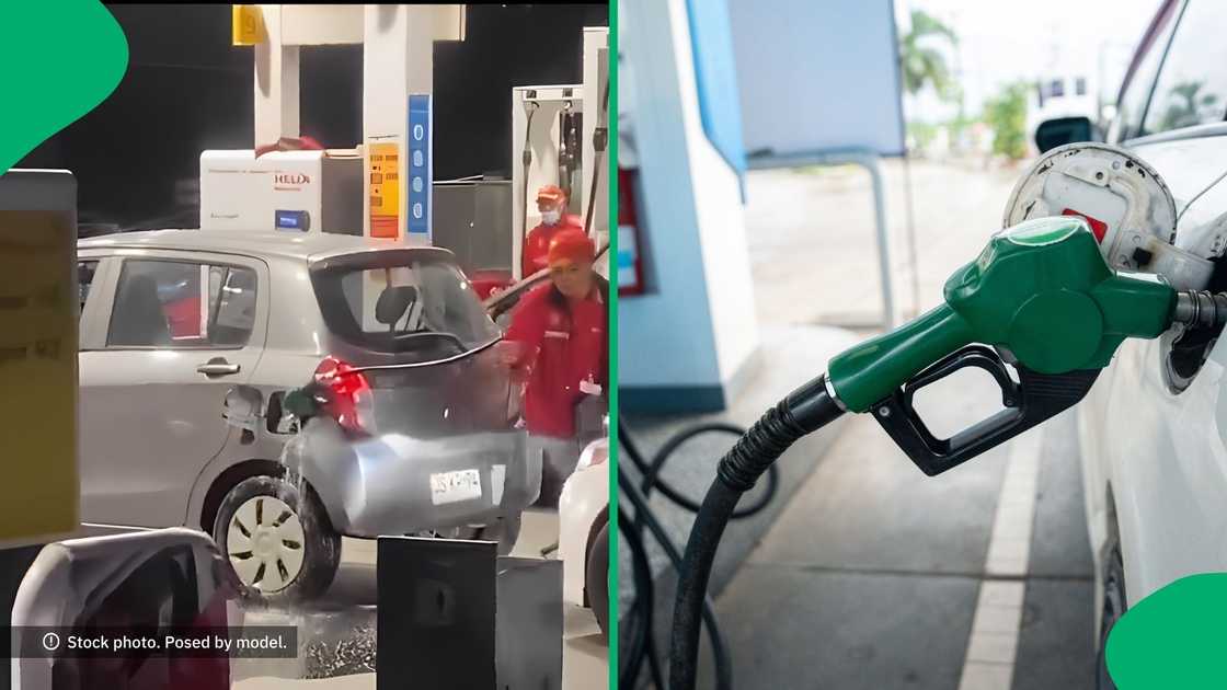 A petrol attendant had the worst day of his life when he spilt gas on the floor.