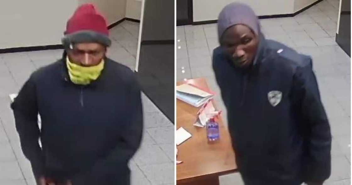 South African Police have released images of two suspects who broke into the Zondo Commission. Image: Twitter South African Police have released images of two suspects who broke into the Zondo Commission. Image: Twitter