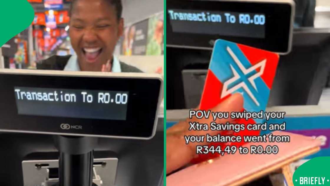 By swiping her Xtra Savings card, a shopper saw her Checkers bill of R344.49 drop to zero