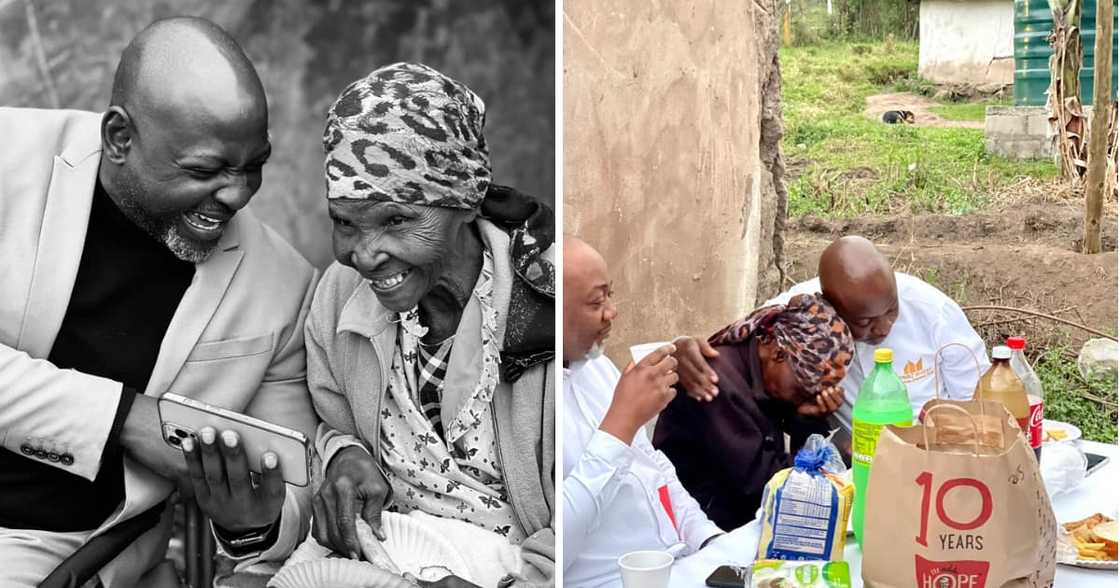 Entrepreneur Collen Mashawana had one last meal with a lovely granny before handing her a new home. Entrepreneur Collen Mashawana had one last meal with a lovely granny before handing her a new home.