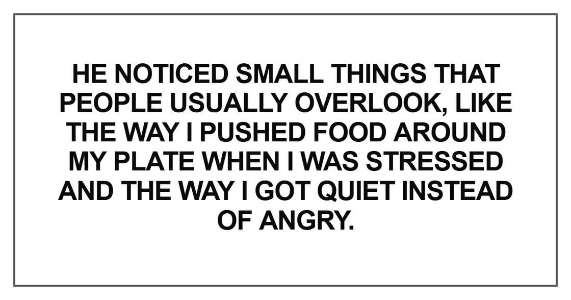 He noticed small things that people usually overlook He noticed small things that people usually overlook