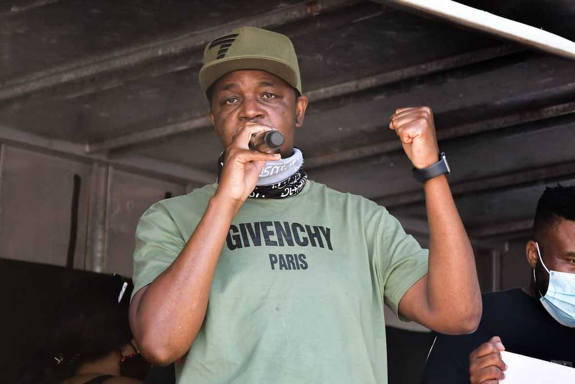 DJ Oskido during protests DJ Oskido during protests