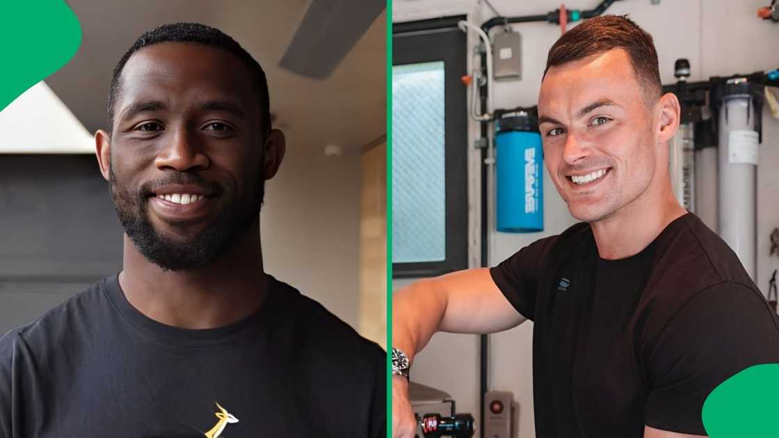Siya Kolisi playfully called out Jesse Kriel about his legs. Siya Kolisi playfully called out Jesse Kriel about his legs.