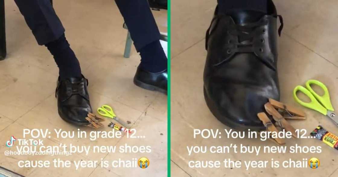 Matric student wore torn shoes Matric student wore torn shoes
