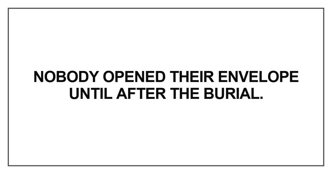Nobody opened their envelope