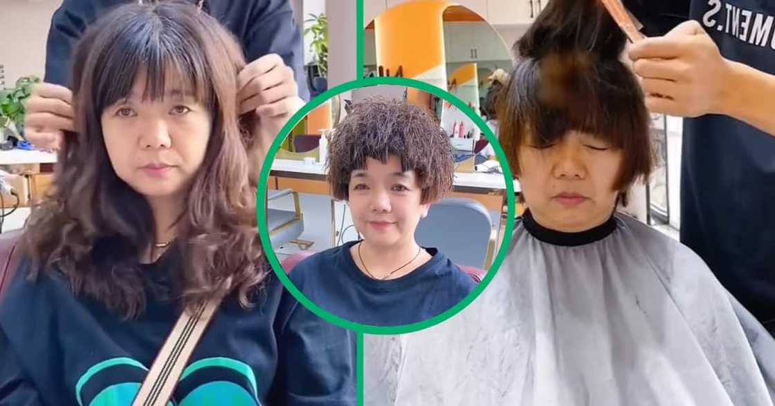 One woman had a hilarious hairdo. She seemed unhappy with the hilarious cut and looked defeated. One woman had a hilarious hairdo. She seemed unhappy with the hilarious cut and looked defeated.