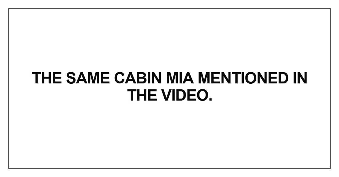 The same cabin Mia mentioned in the video The same cabin Mia mentioned in the video