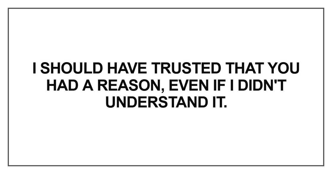 I should have trusted that you I should have trusted that you