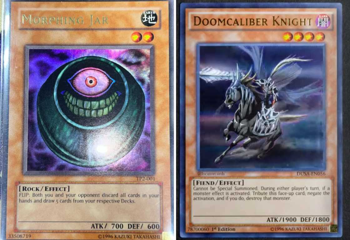 Morphing Jar and Doomcaliber Knight cards