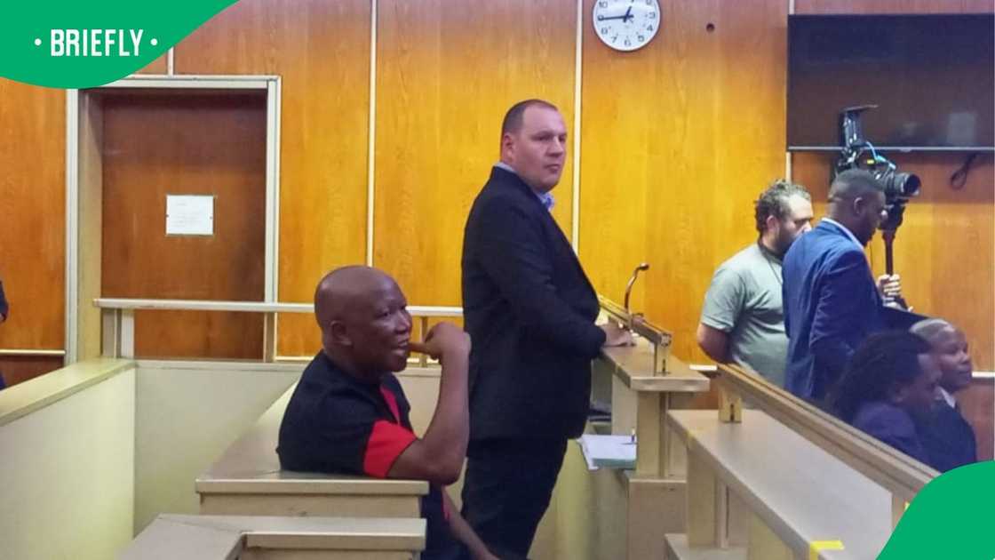 Julius Malema and Adriaan Snyman appeared in court over a matter from 2018 Julius Malema and Adriaan Snyman appeared in court over a matter from 2018