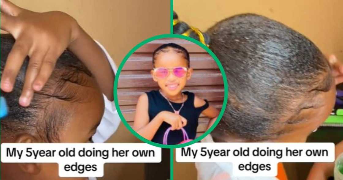 TikTok video shows 5 year old doing her edges TikTok video shows 5 year old doing her edges