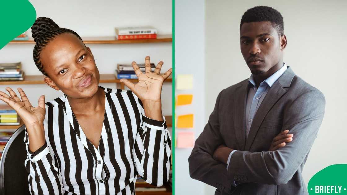 The image on the right captured a lecturer posing