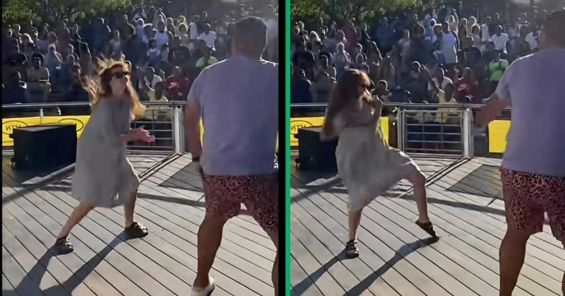 A TikTok video of a woman dancing to 'Sister Bethina' in South Africa. A TikTok video of a woman dancing to 'Sister Bethina' in South Africa.