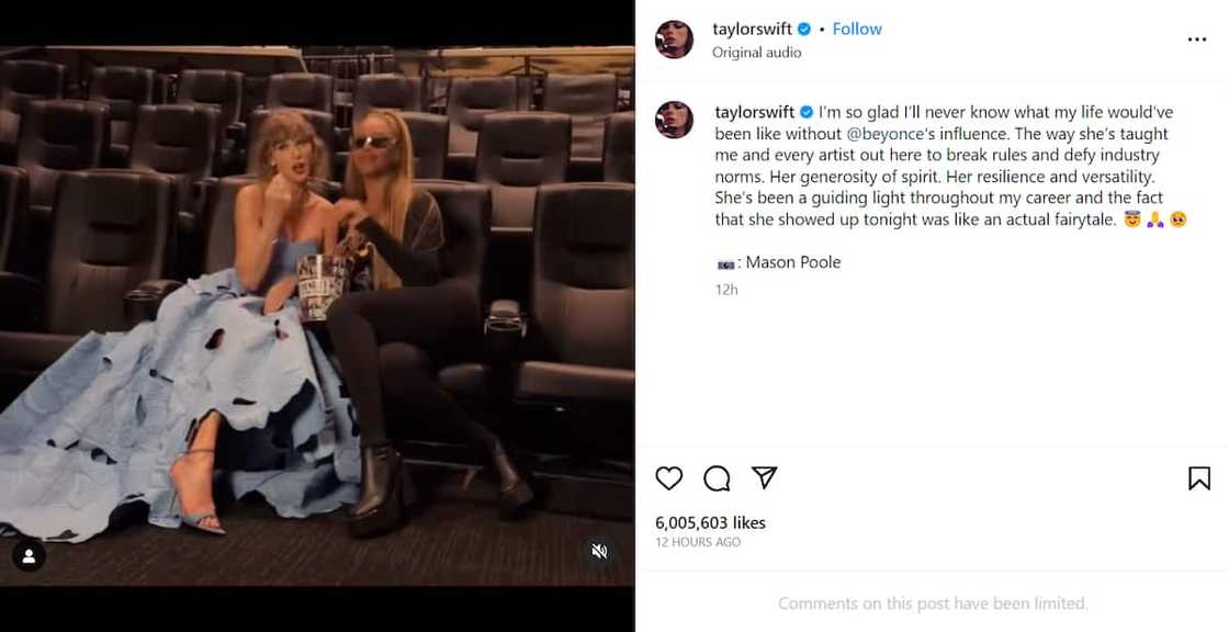 Taylor Swift expressed her gratitude towards Beyoncé. Taylor Swift expressed her gratitude towards Beyoncé.