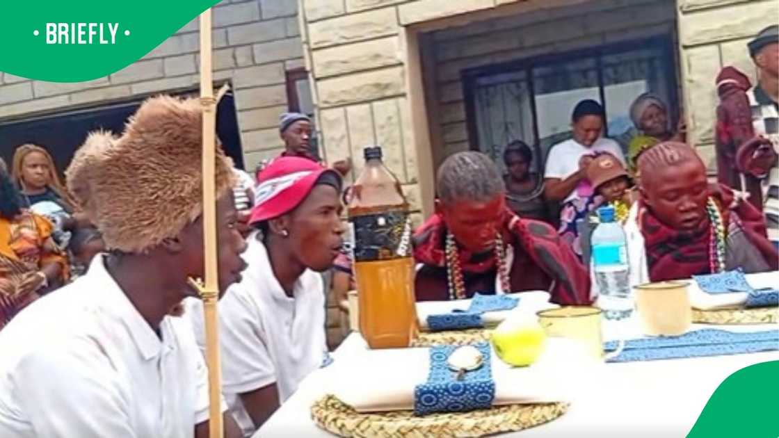 The visual showed intiates coming back from the mountain